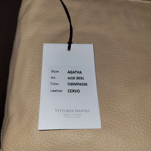 Vittoria Napoli Agatha, Champagne Leather Bag - Picture 5 of 9